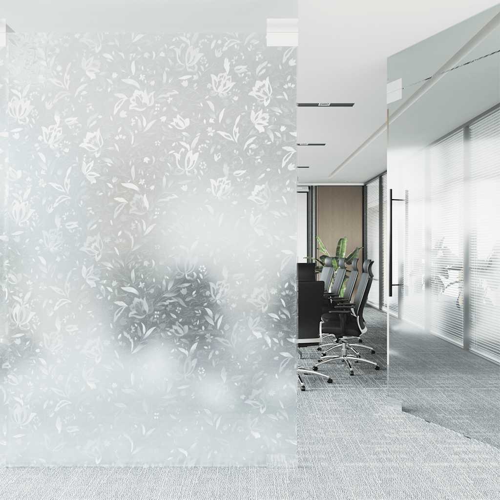 Raamfolie bloemenpatroon mat 90x500 cm PVC is nu te koop bij PeponiXL, paradijselijk wonen!