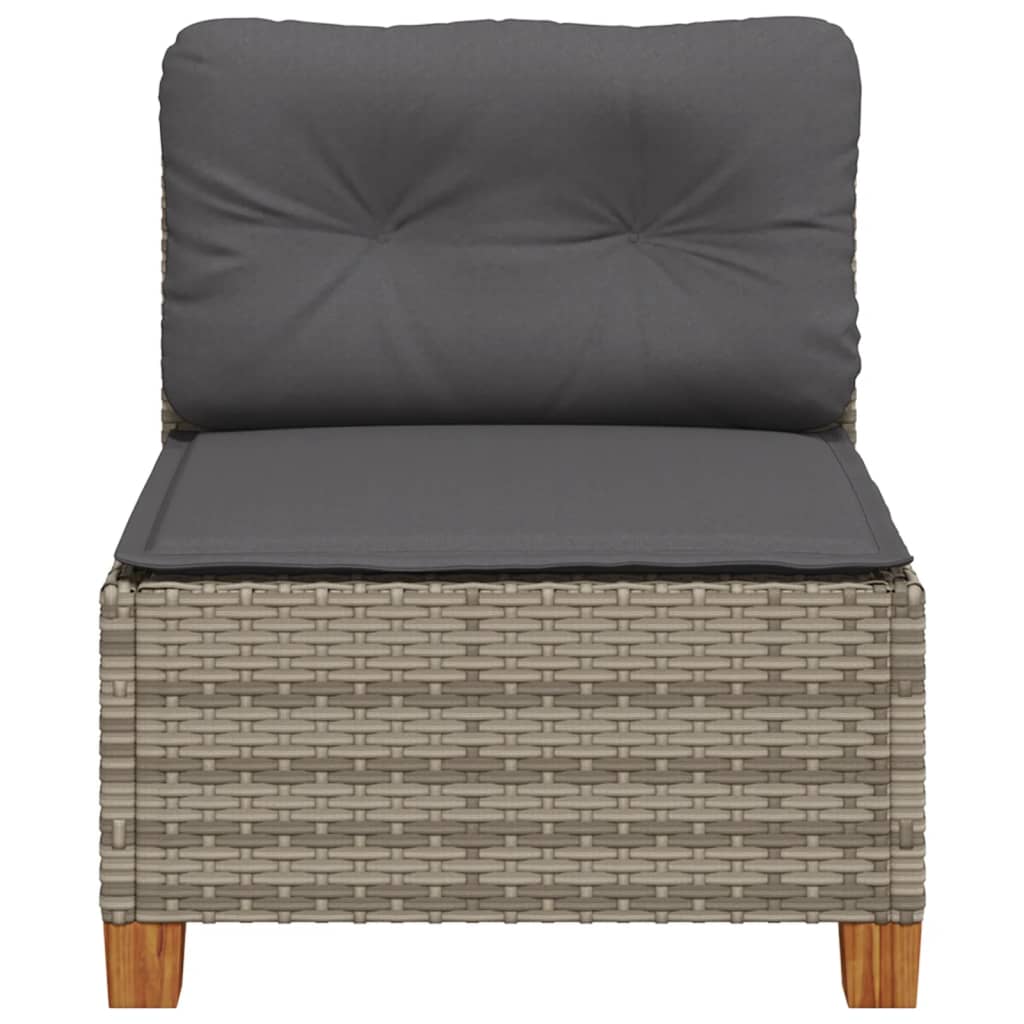 Tuinbank zonder armleuning met kussens poly rattan grijs is nu te koop bij PeponiXL, paradijselijk wonen!