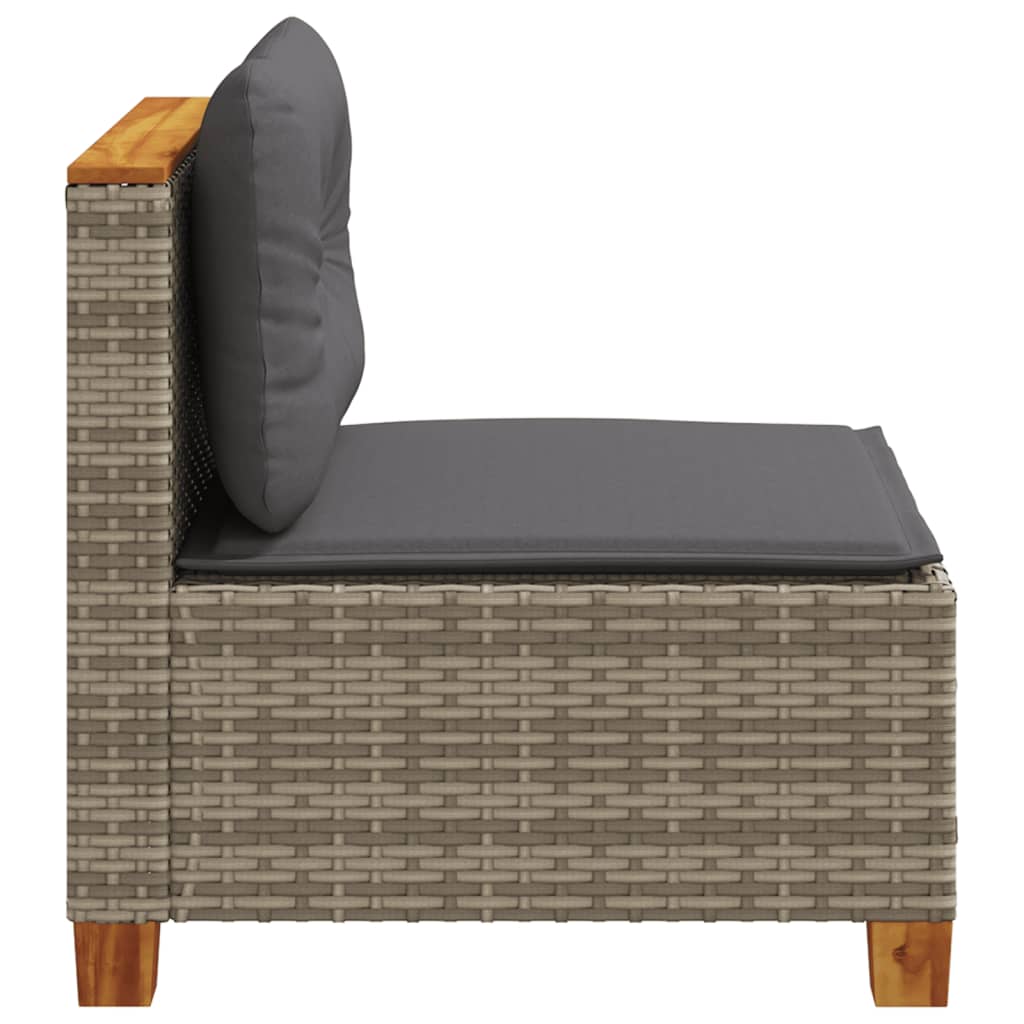 Tuinbank zonder armleuning met kussens poly rattan grijs is nu te koop bij PeponiXL, paradijselijk wonen!