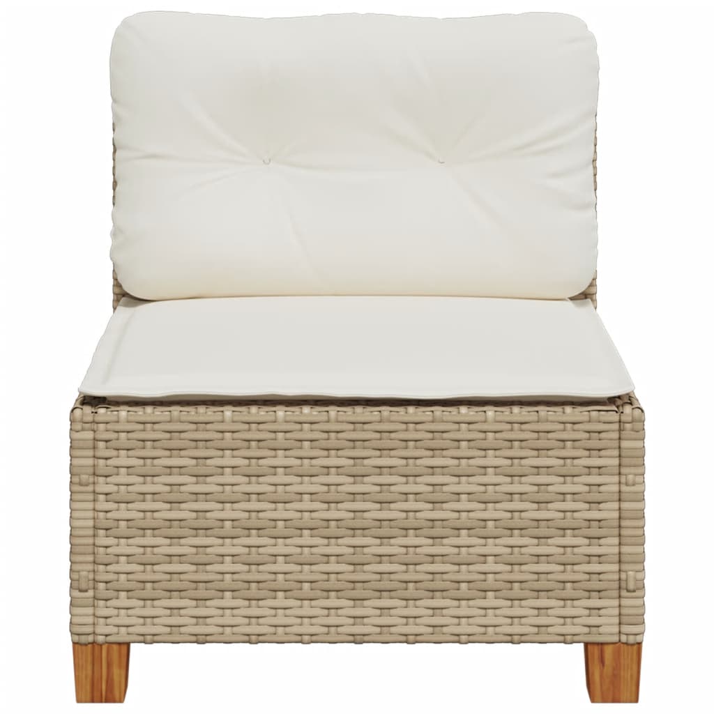 Tuinbank zonder armleuning met kussens poly rattan beige is nu te koop bij PeponiXL, paradijselijk wonen!