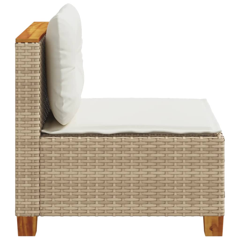 Tuinbank zonder armleuning met kussens poly rattan beige is nu te koop bij PeponiXL, paradijselijk wonen!