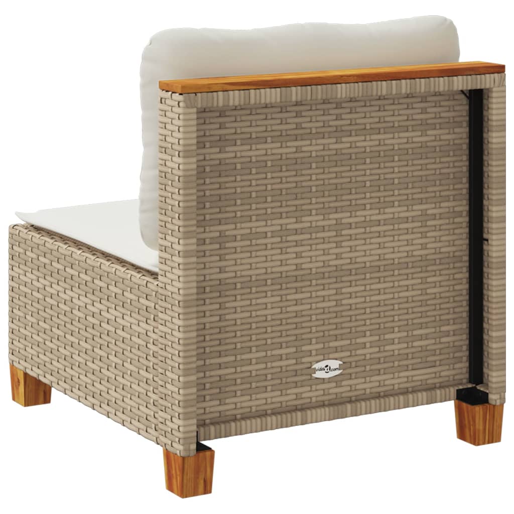 Tuinbank zonder armleuning met kussens poly rattan beige is nu te koop bij PeponiXL, paradijselijk wonen!