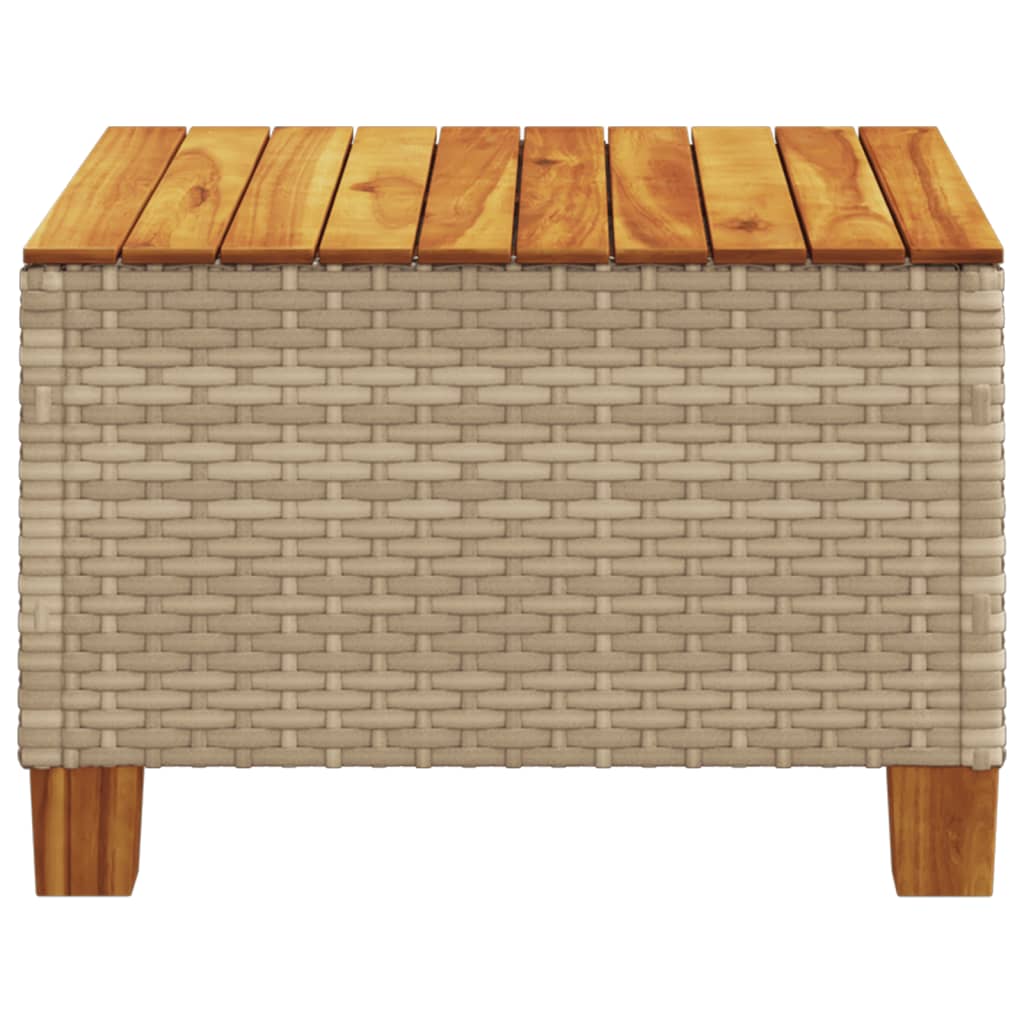 Tuintafel 55x55x36 cm poly rattan en acaciahout beige is nu te koop bij PeponiXL, paradijselijk wonen!