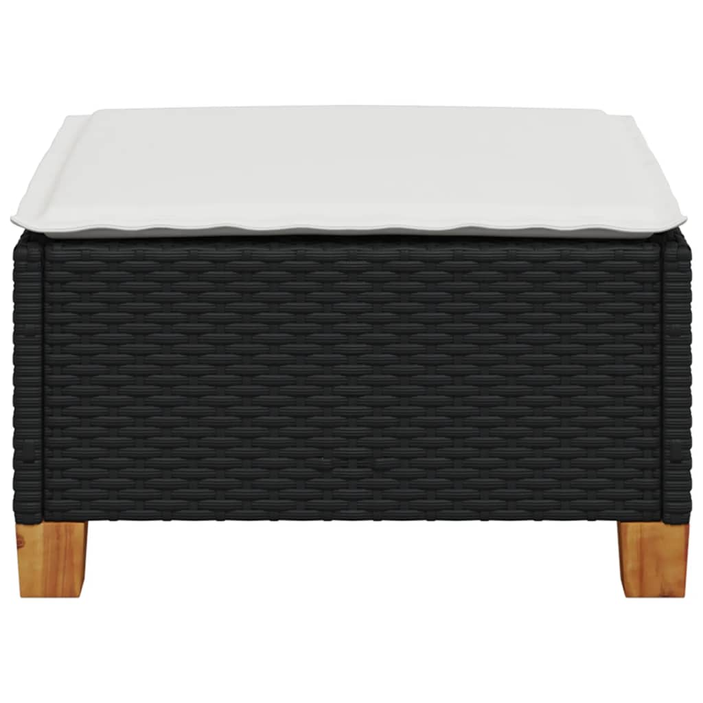 Tuinkruk met kussen 63,5x56x32 cm poly rattan zwart is nu te koop bij PeponiXL, paradijselijk wonen!