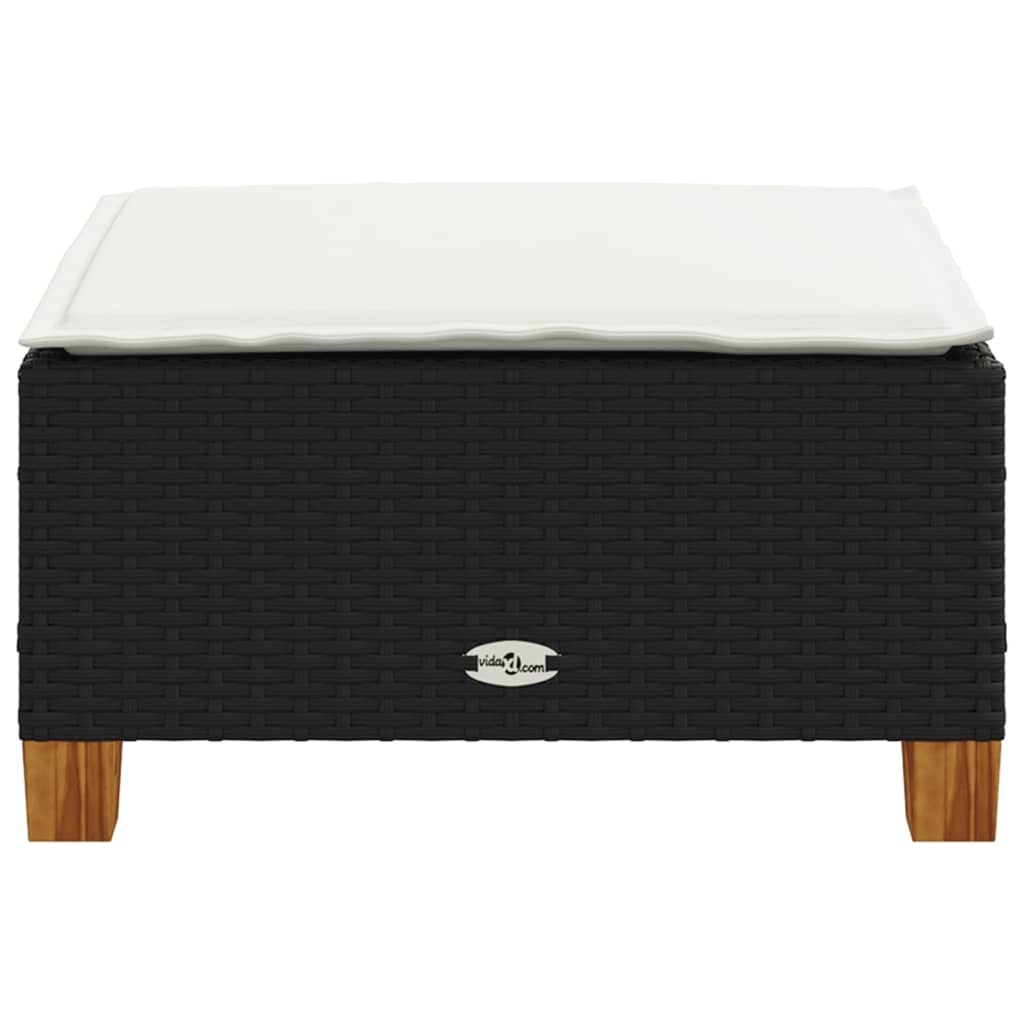 Tuinkruk met kussen 63,5x56x32 cm poly rattan zwart is nu te koop bij PeponiXL, paradijselijk wonen!