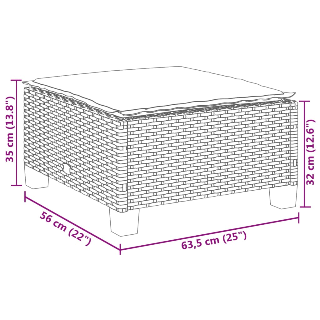 Tuinkruk met kussen 63,5x56x32 cm poly rattan zwart is nu te koop bij PeponiXL, paradijselijk wonen!