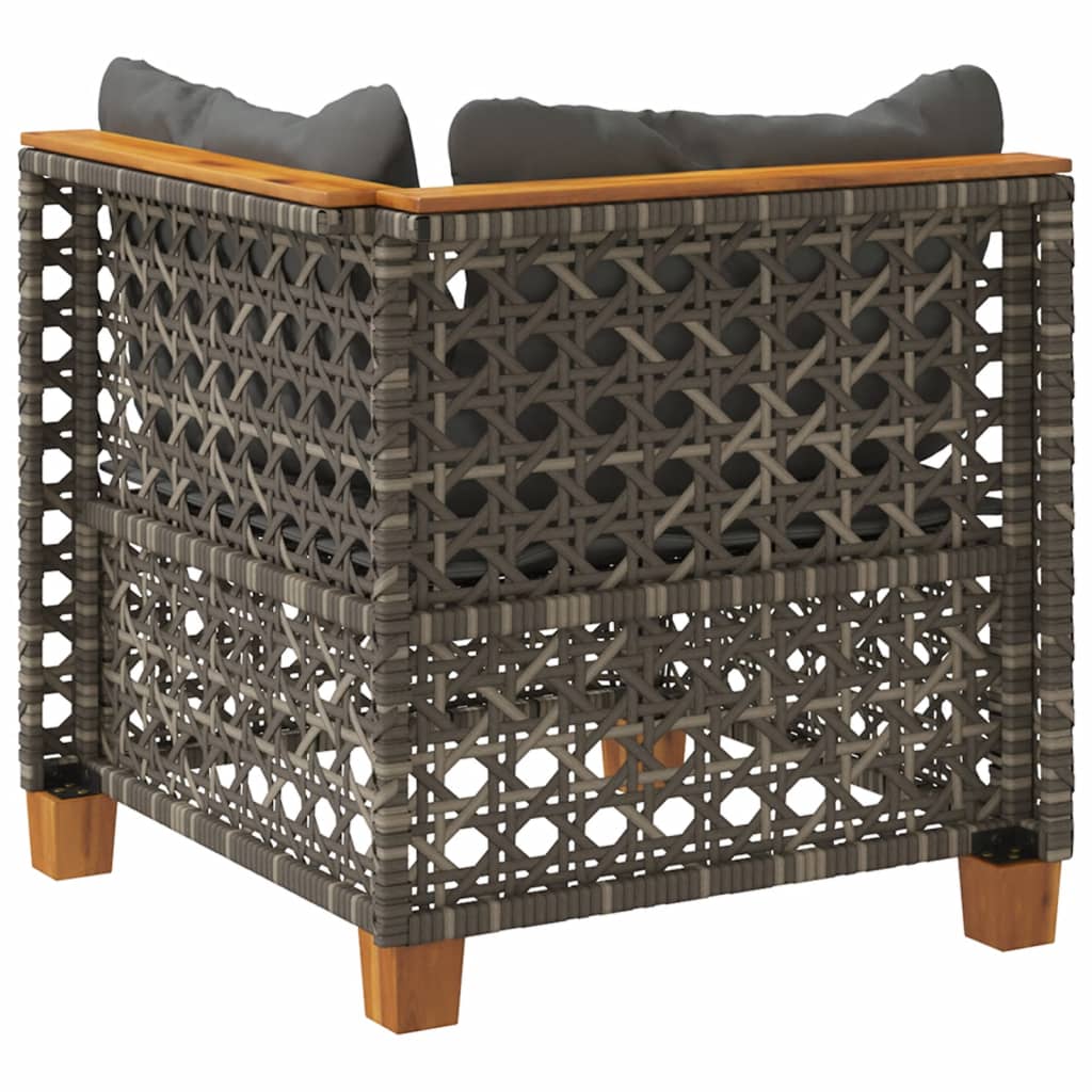 Tuinhoekbank met kussens poly rattan grijs is nu te koop bij PeponiXL, paradijselijk wonen!