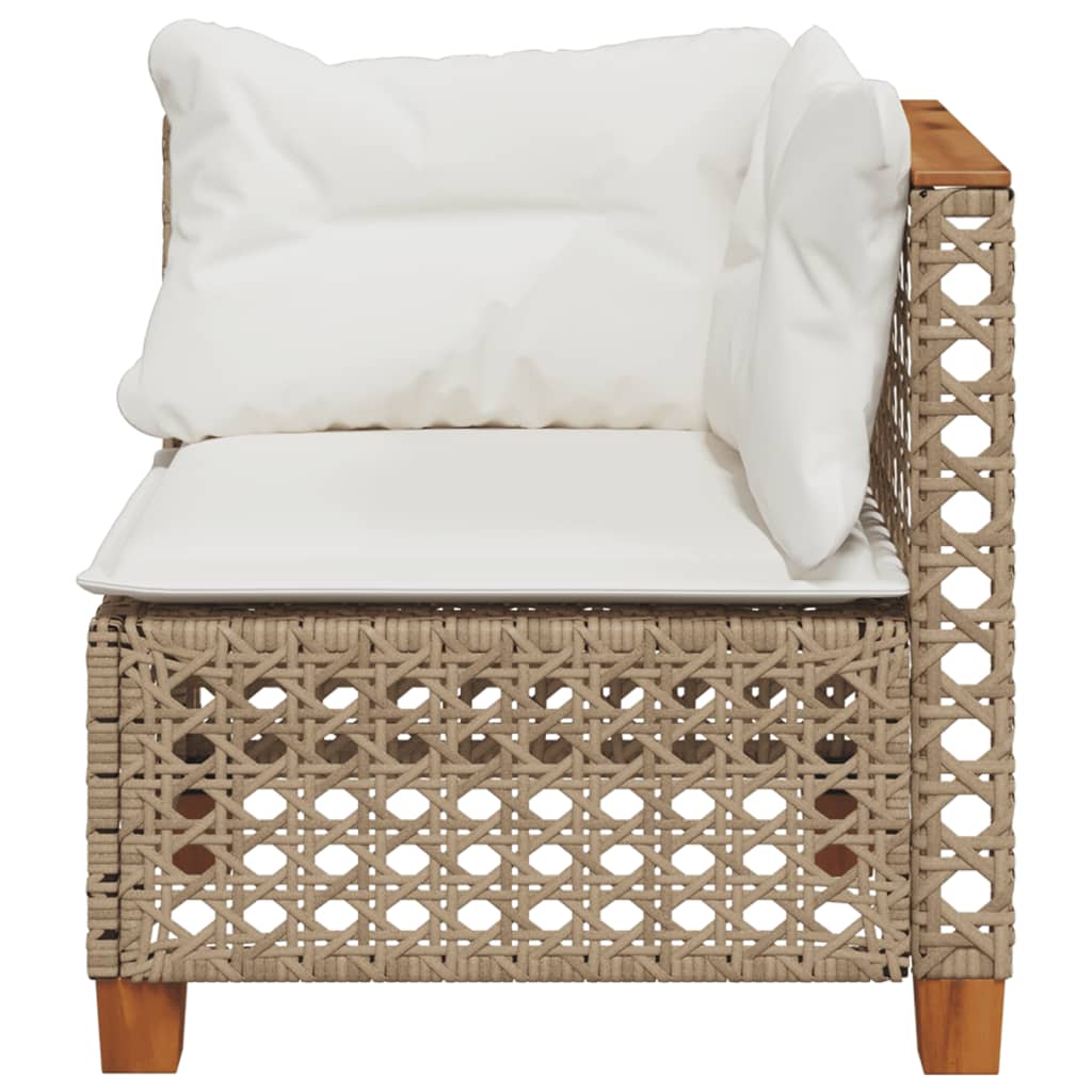 Tuinhoekbank met kussens poly rattan beige is nu te koop bij PeponiXL, paradijselijk wonen!