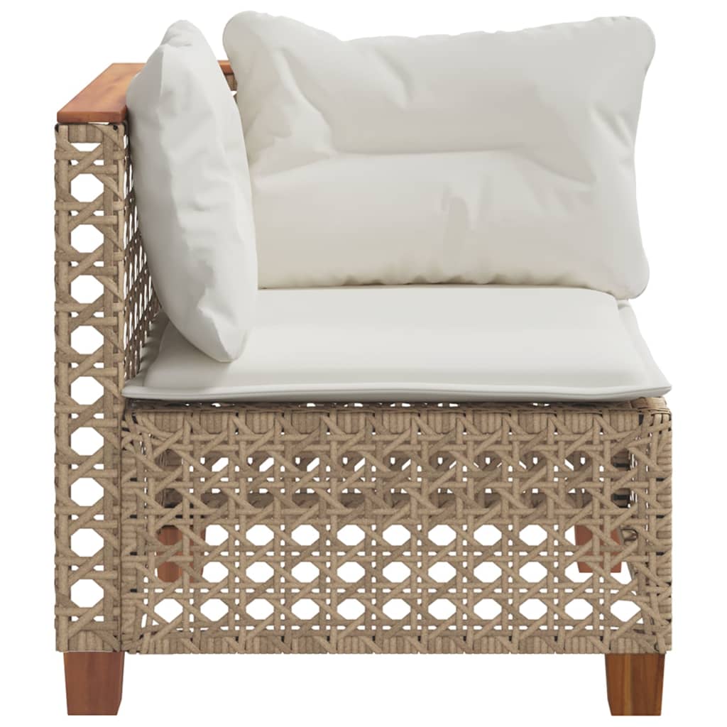 Tuinhoekbank met kussens poly rattan beige is nu te koop bij PeponiXL, paradijselijk wonen!