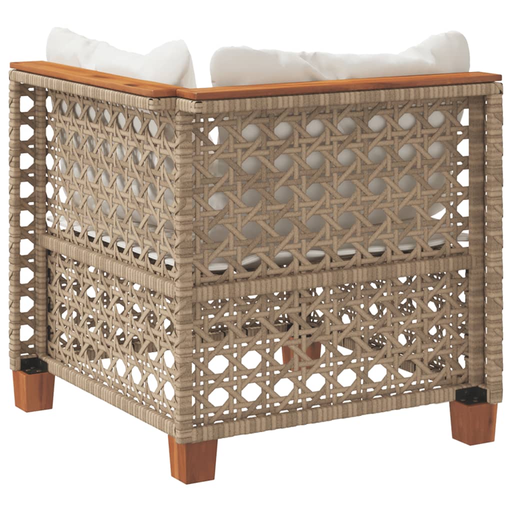 Tuinhoekbank met kussens poly rattan beige is nu te koop bij PeponiXL, paradijselijk wonen!