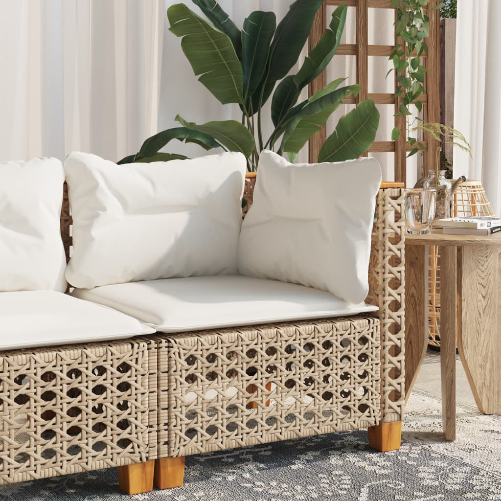 Tuinhoekbank met kussens poly rattan beige is nu te koop bij PeponiXL, paradijselijk wonen!