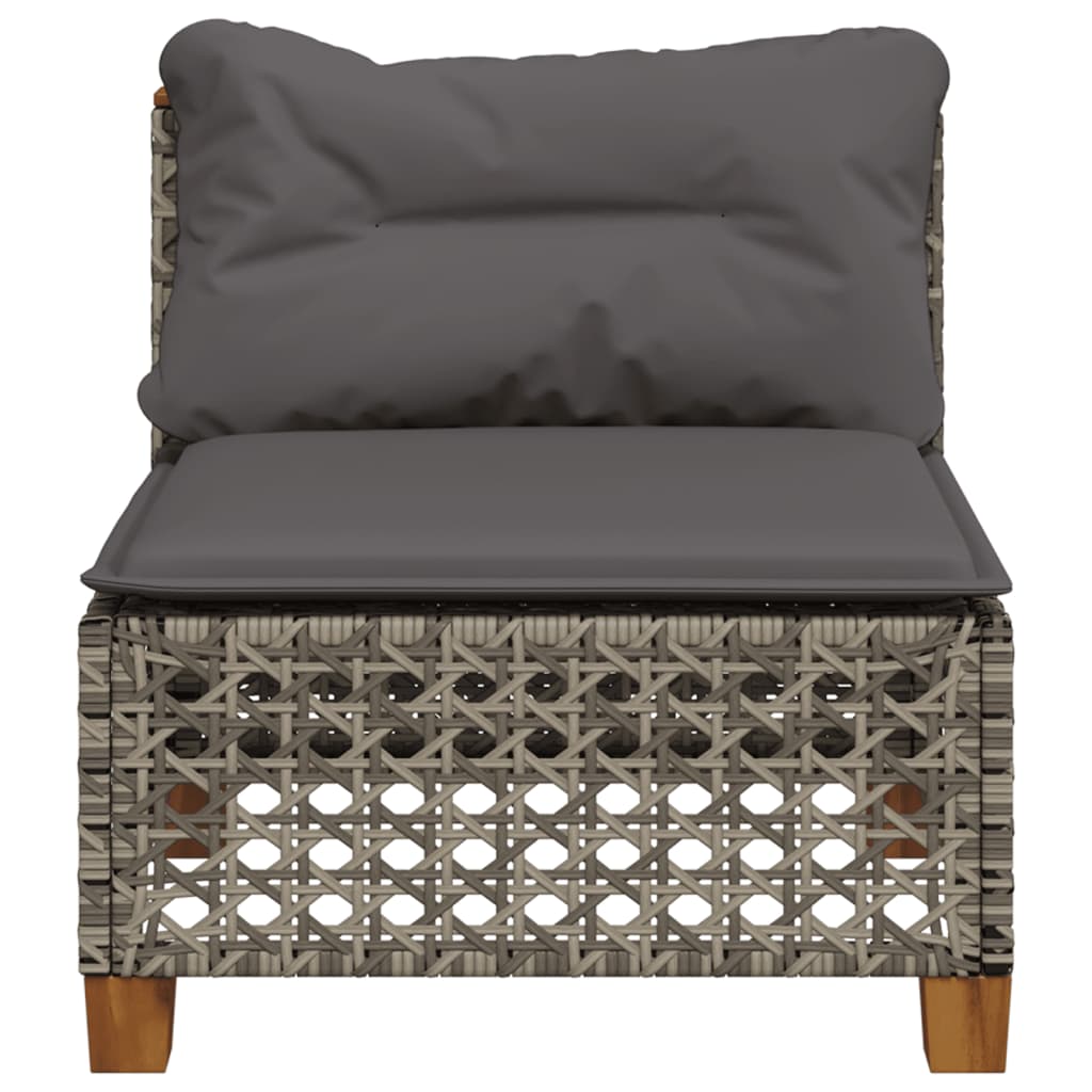 Tuinbank zonder armleuning met kussens poly rattan grijs is nu te koop bij PeponiXL, paradijselijk wonen!