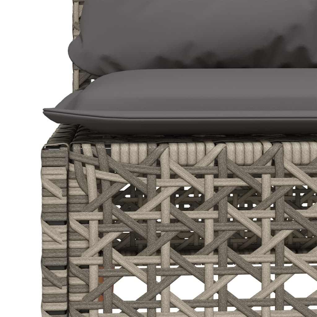 Tuinbank zonder armleuning met kussens poly rattan grijs is nu te koop bij PeponiXL, paradijselijk wonen!