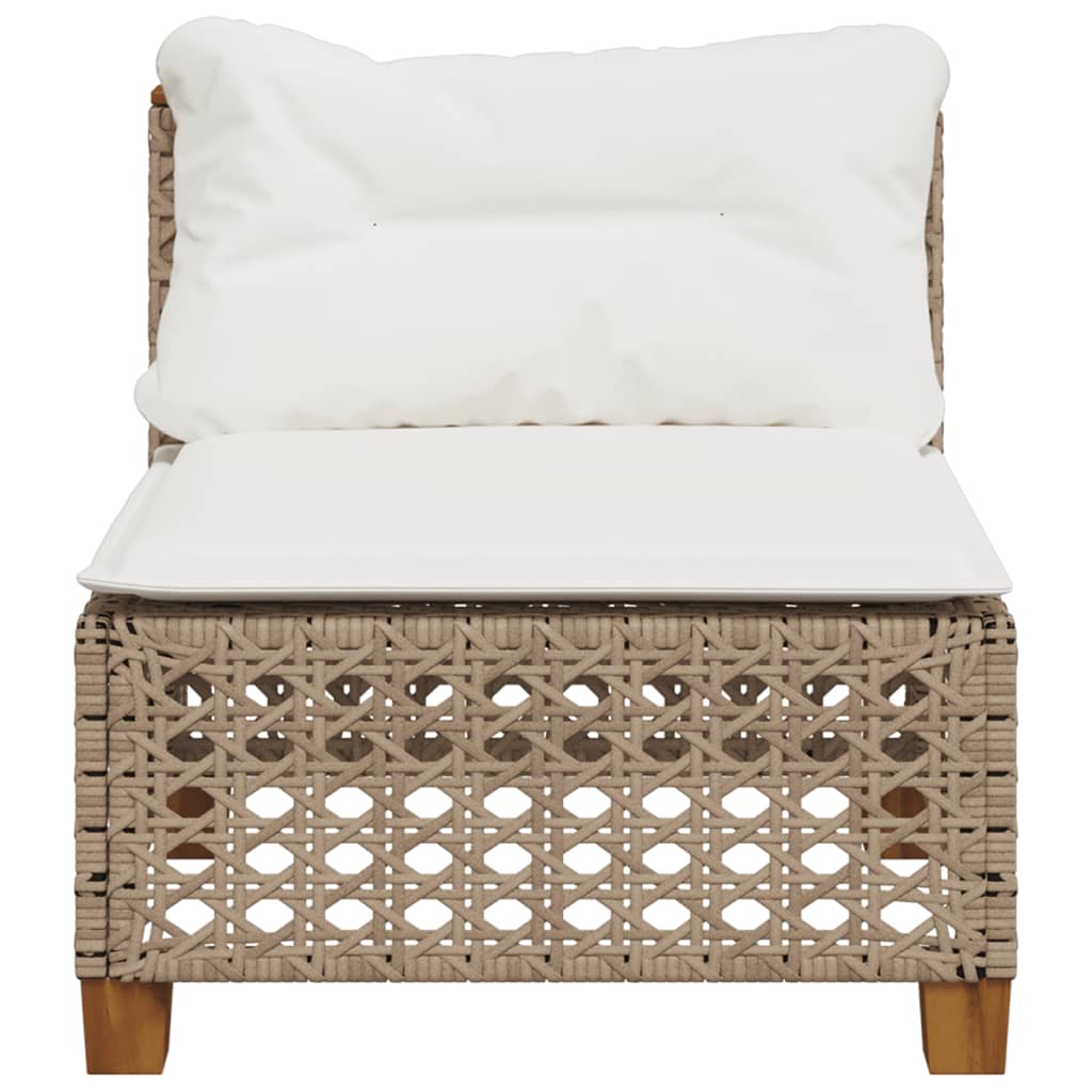 Tuinbank zonder armleuning met kussens poly rattan beige is nu te koop bij PeponiXL, paradijselijk wonen!