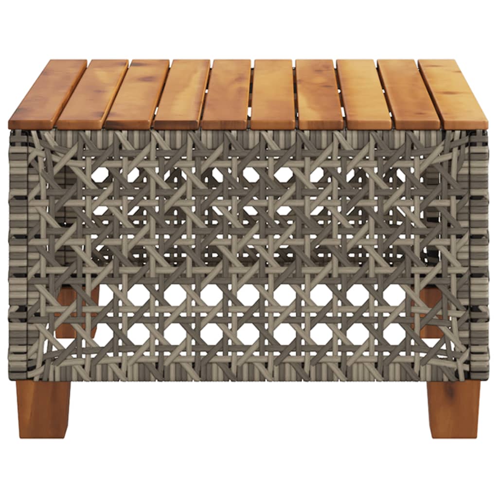 Tuintafel 55x55x36 cm poly rattan en acaciahout grijs is nu te koop bij PeponiXL, paradijselijk wonen!