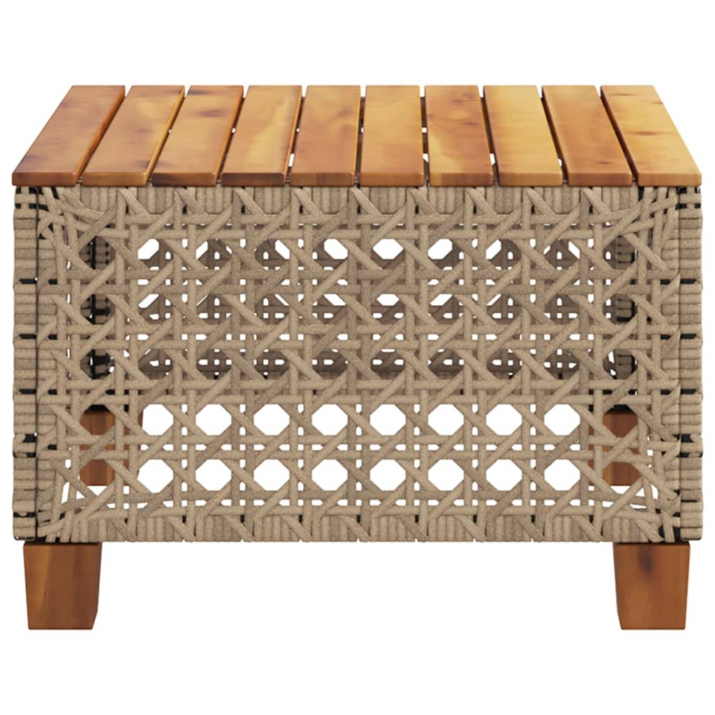 Tuintafel 55x55x36 cm poly rattan en acaciahout beige is nu te koop bij PeponiXL, paradijselijk wonen!