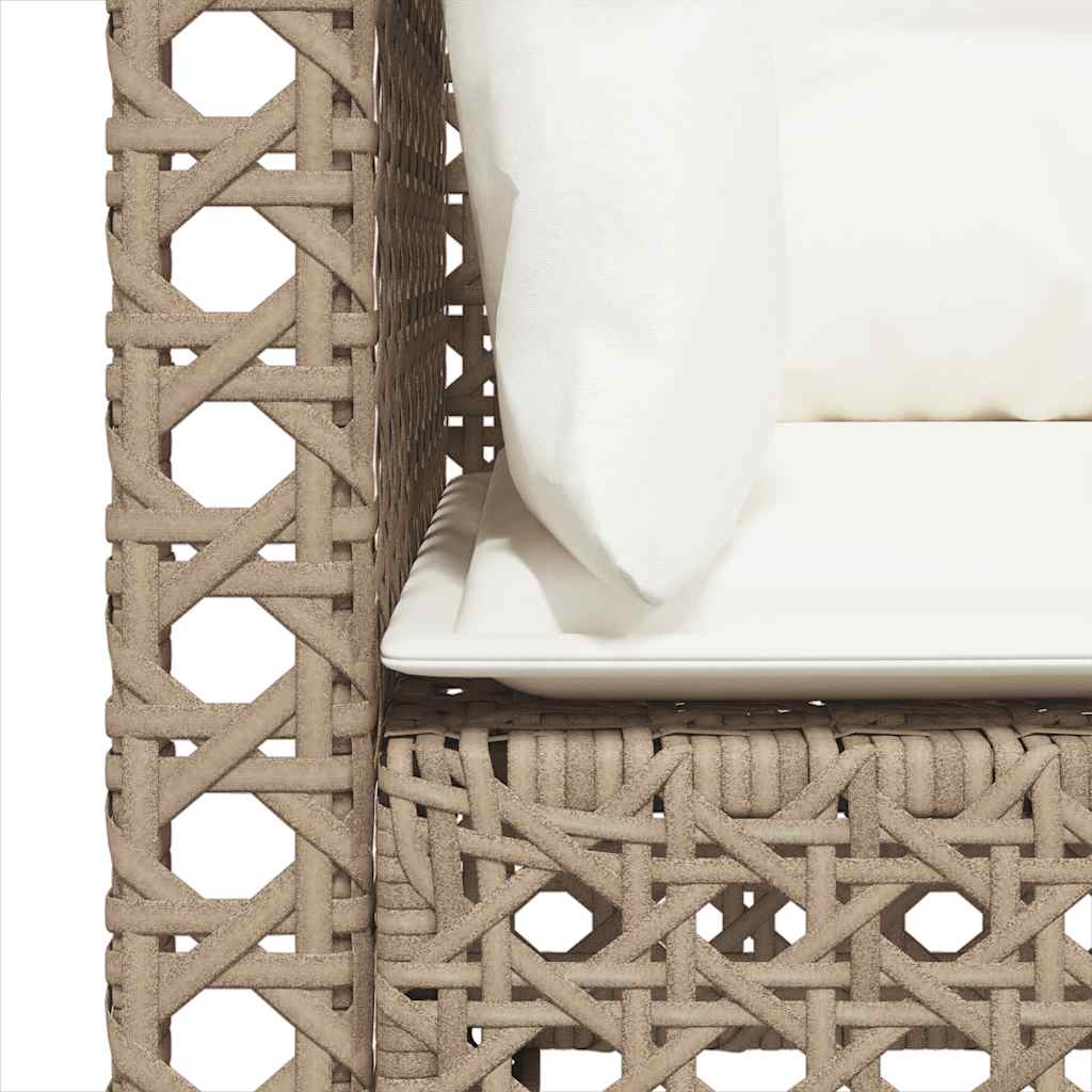 Tuinbanken 2 st met kussens poly rattan beige is nu te koop bij PeponiXL, paradijselijk wonen!