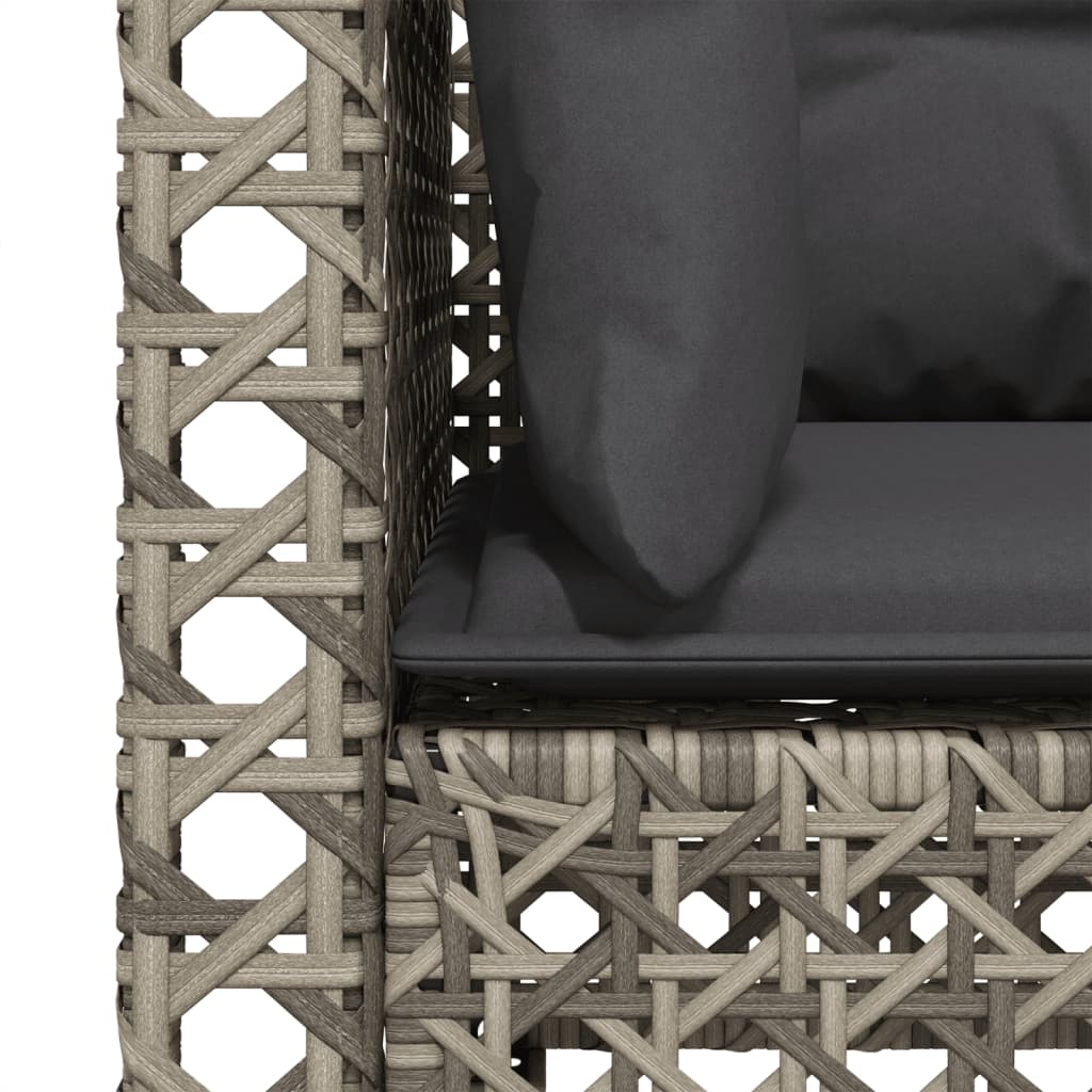 Tuinbank 3-zits met kussens poly rattan grijs is nu te koop bij PeponiXL, paradijselijk wonen!