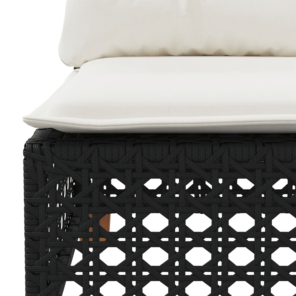Tuinbank 3-zits met kussens poly rattan zwart is nu te koop bij PeponiXL, paradijselijk wonen!