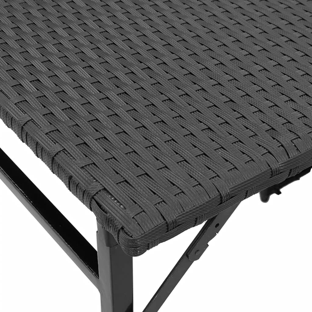 5-delige Tuinset inklapbaar poly rattan zwart is nu te koop bij PeponiXL, paradijselijk wonen!