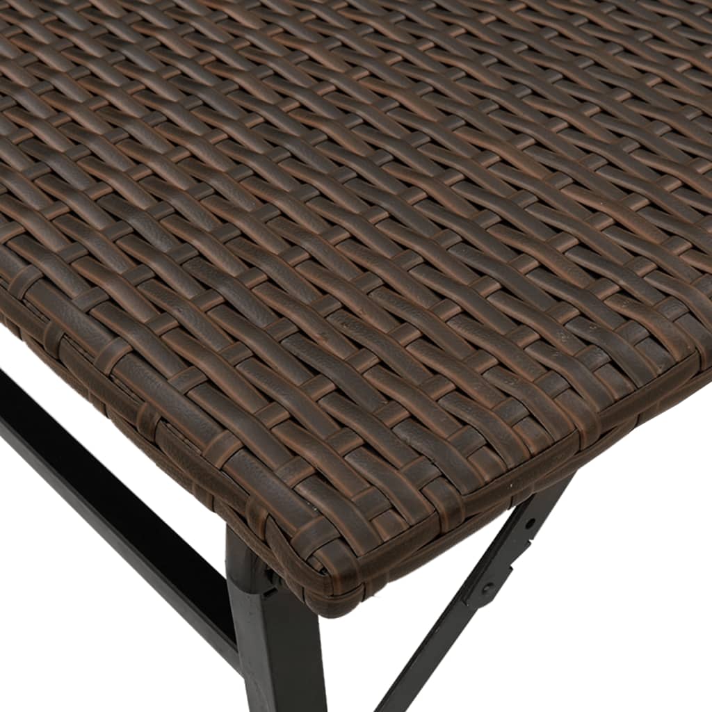 5-delige Tuinset inklapbaar poly rattan bruin is nu te koop bij PeponiXL, paradijselijk wonen!