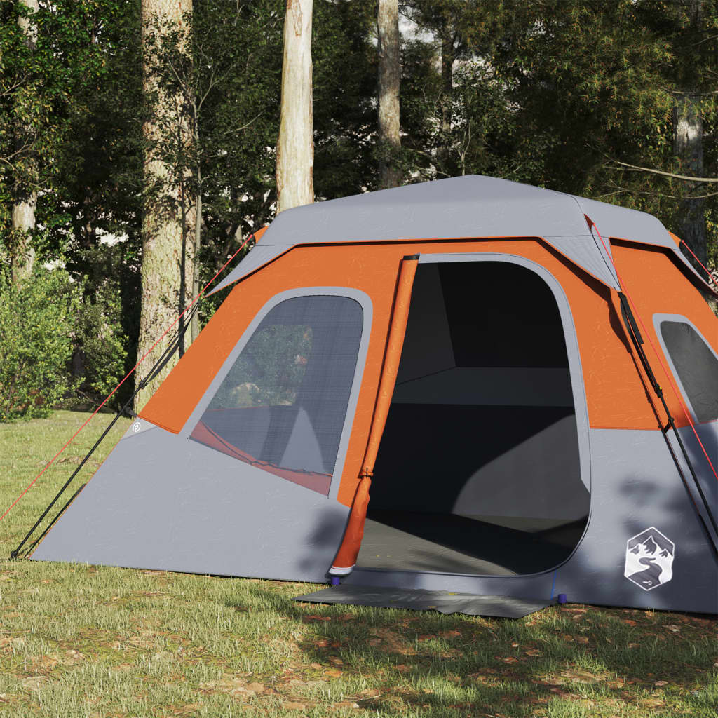 Tent 6-persoons waterdicht snelontgrendeling grijs en oranje is nu te koop bij PeponiXL, paradijselijk wonen!