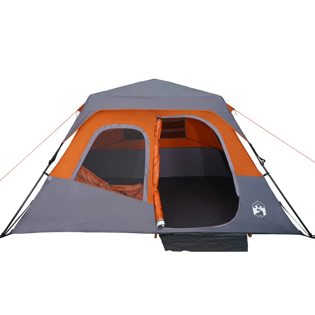Tent 6-persoons waterdicht snelontgrendeling grijs en oranje is nu te koop bij PeponiXL, paradijselijk wonen!