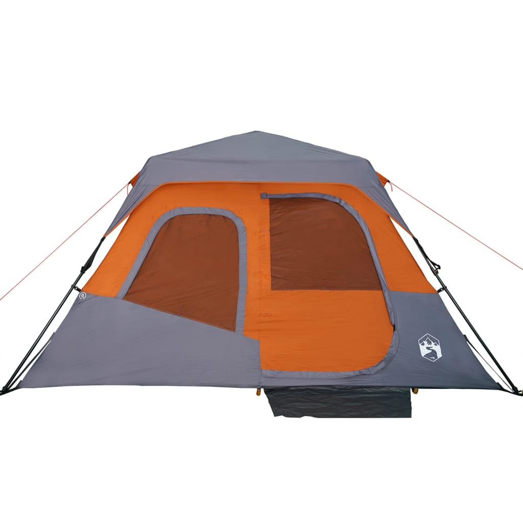 Tent 6-persoons waterdicht snelontgrendeling grijs en oranje is nu te koop bij PeponiXL, paradijselijk wonen!