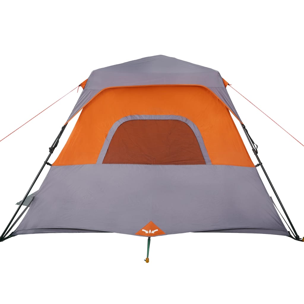 Tent 6-persoons waterdicht snelontgrendeling grijs en oranje is nu te koop bij PeponiXL, paradijselijk wonen!