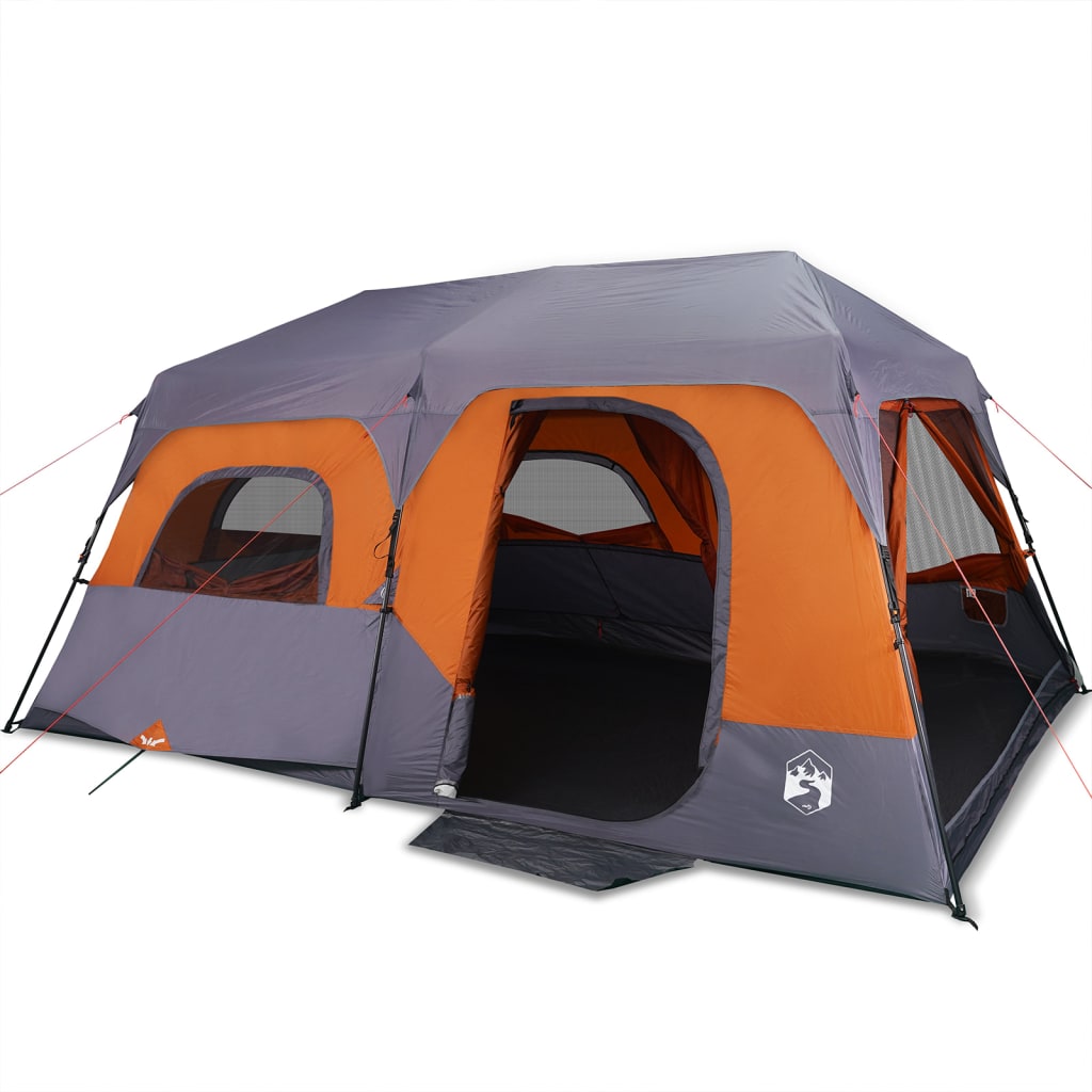 Tent 9-persoons waterdicht snelontgrendeling grijs en oranje is nu te koop bij PeponiXL, paradijselijk wonen!
