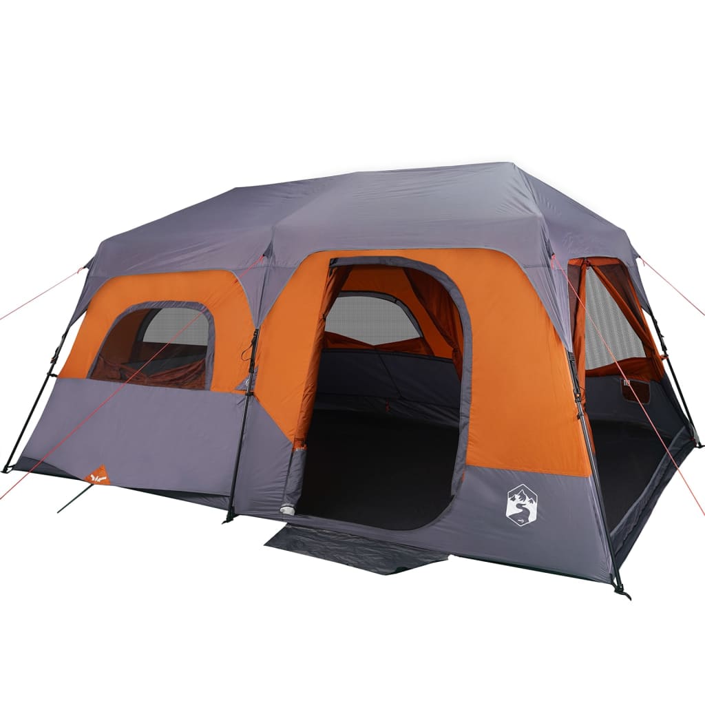 Tent 9-persoons waterdicht snelontgrendeling grijs en oranje is nu te koop bij PeponiXL, paradijselijk wonen!
