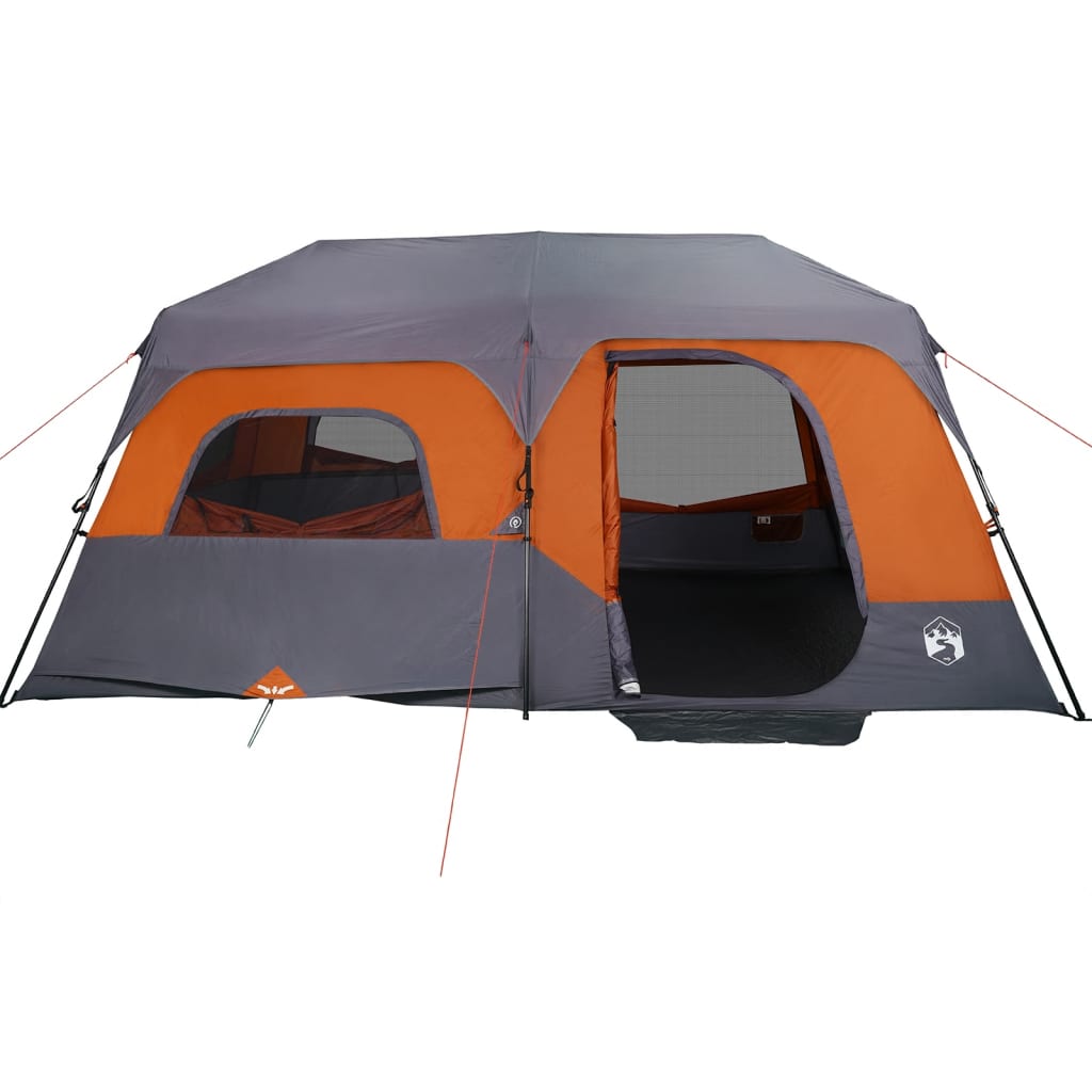 Tent 9-persoons waterdicht snelontgrendeling grijs en oranje is nu te koop bij PeponiXL, paradijselijk wonen!