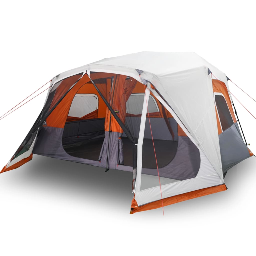 Tent met LED 10-persoons snelontgrendeling lichtgrijs en oranje is nu te koop bij PeponiXL, paradijselijk wonen!