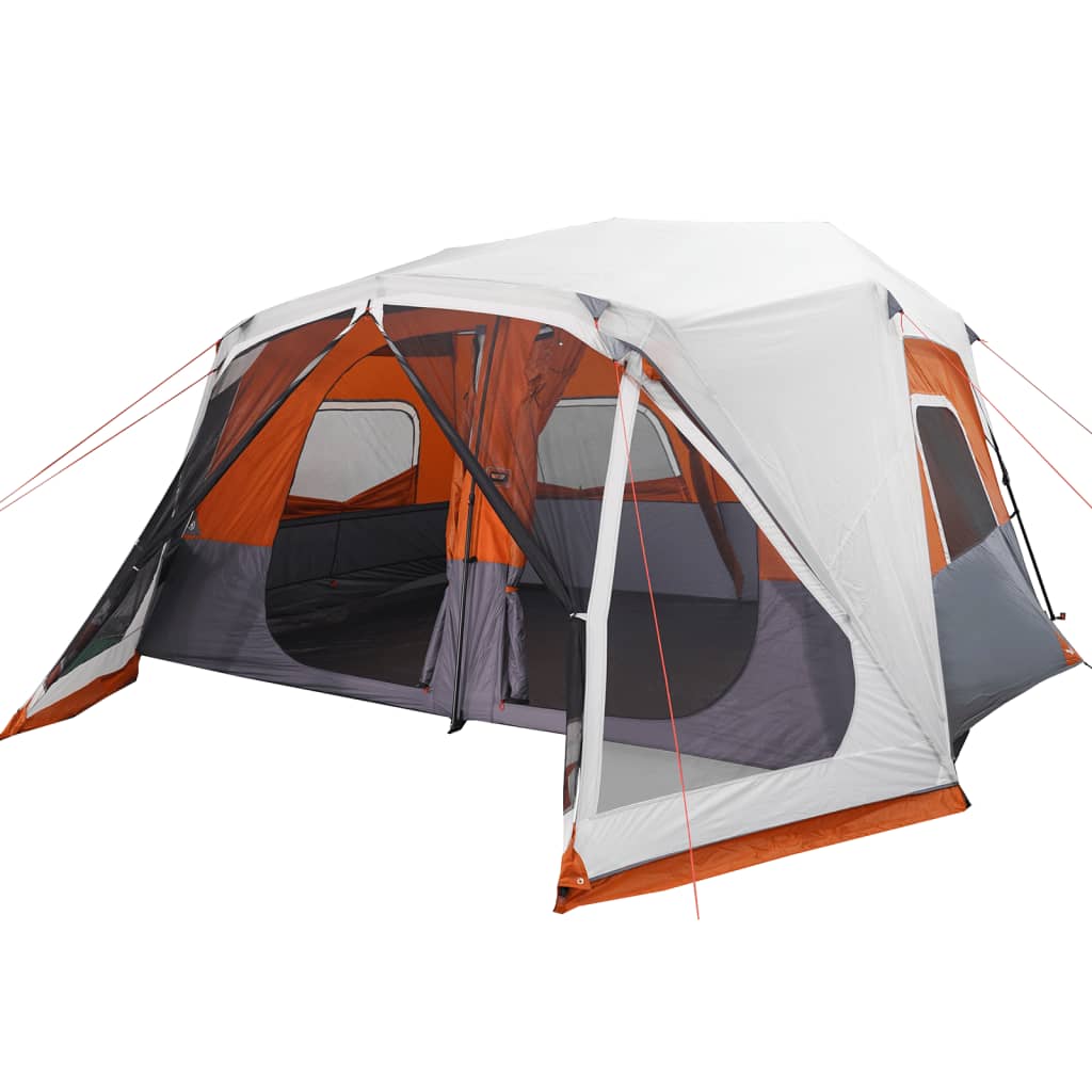 Tent met LED 10-persoons snelontgrendeling lichtgrijs en oranje is nu te koop bij PeponiXL, paradijselijk wonen!
