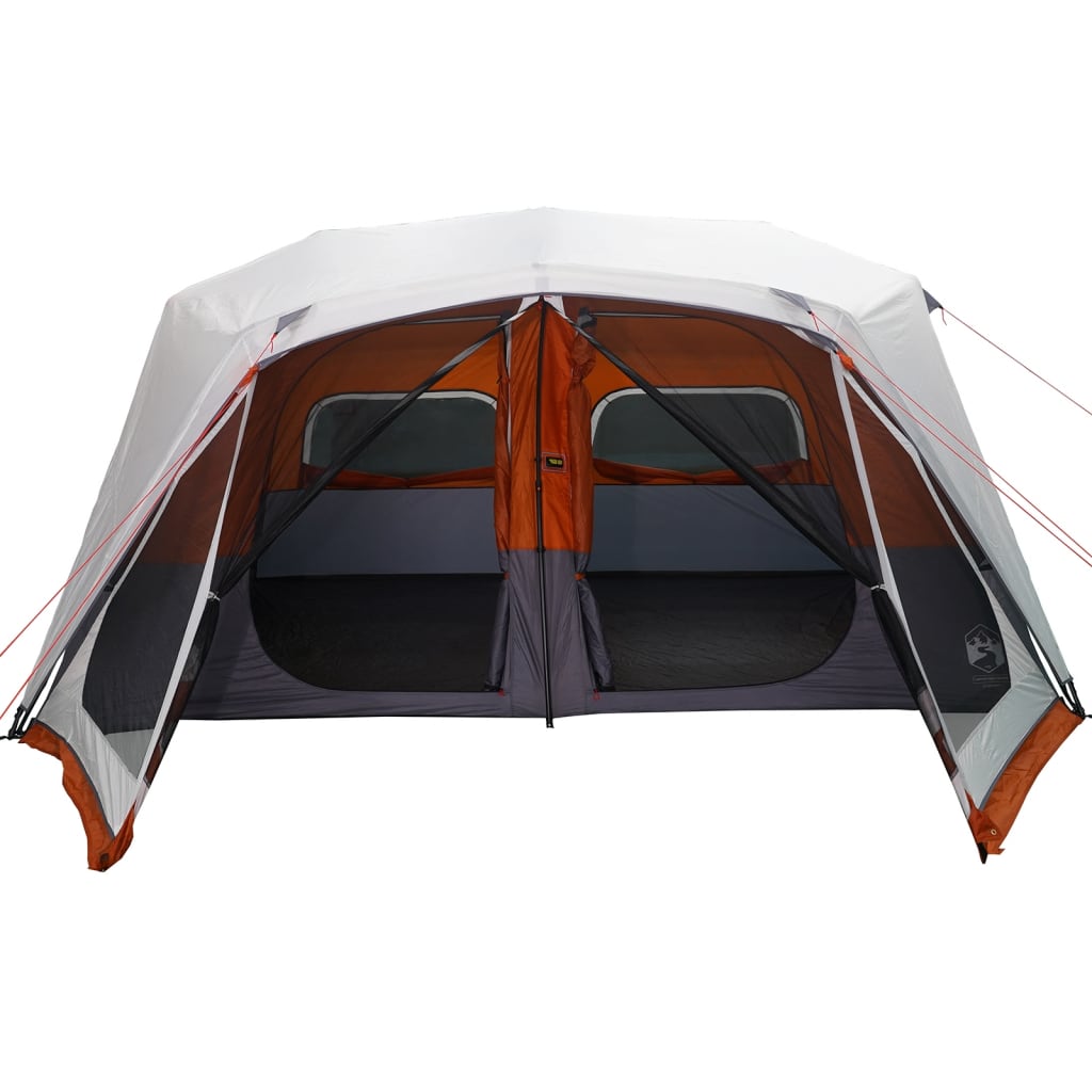 Tent met LED 10-persoons snelontgrendeling lichtgrijs en oranje is nu te koop bij PeponiXL, paradijselijk wonen!