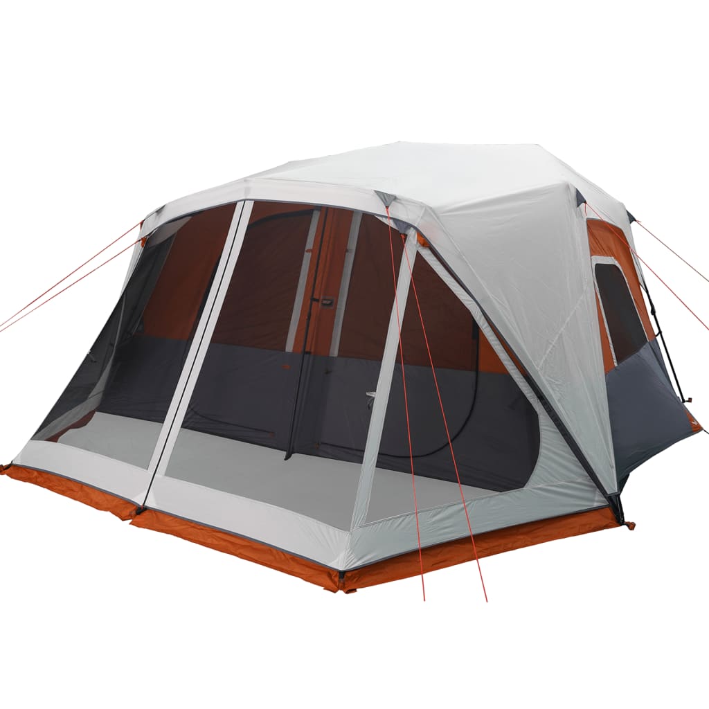 Tent met LED 10-persoons snelontgrendeling lichtgrijs en oranje is nu te koop bij PeponiXL, paradijselijk wonen!