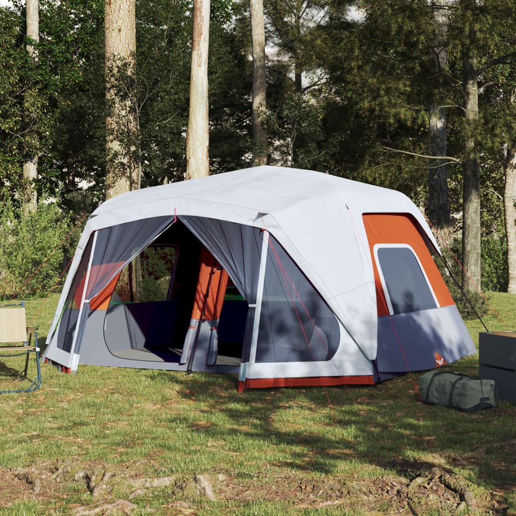 Tent met LED 10-persoons snelontgrendeling lichtgrijs en oranje is nu te koop bij PeponiXL, paradijselijk wonen!