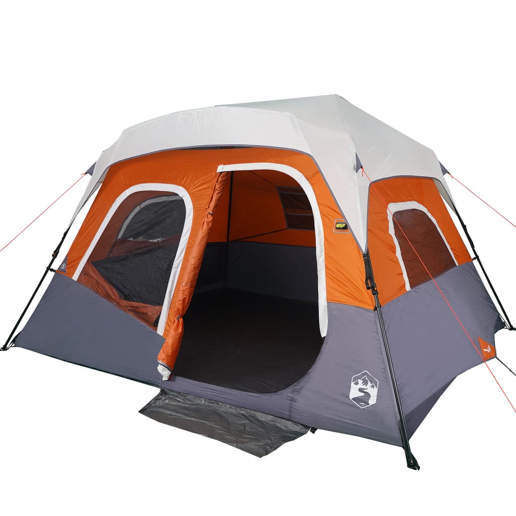 Tent met LED 6-persoons snelontgrendeling lichtgrijs en oranje is nu te koop bij PeponiXL, paradijselijk wonen!