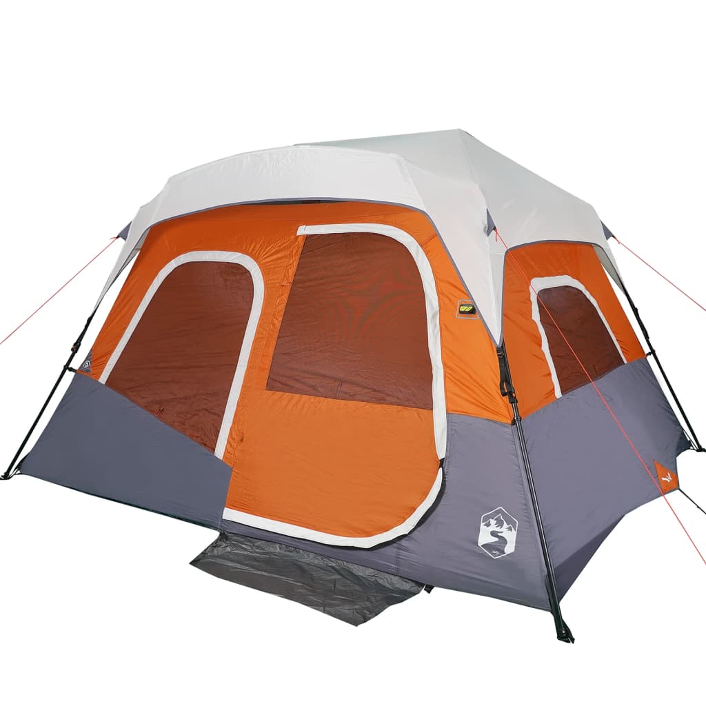 Tent met LED 6-persoons snelontgrendeling lichtgrijs en oranje is nu te koop bij PeponiXL, paradijselijk wonen!