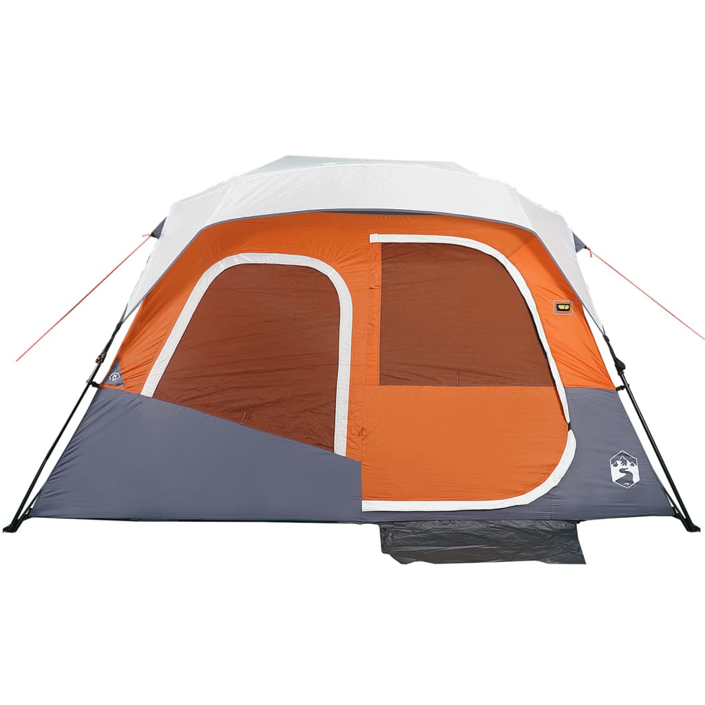 Tent met LED 6-persoons snelontgrendeling lichtgrijs en oranje is nu te koop bij PeponiXL, paradijselijk wonen!