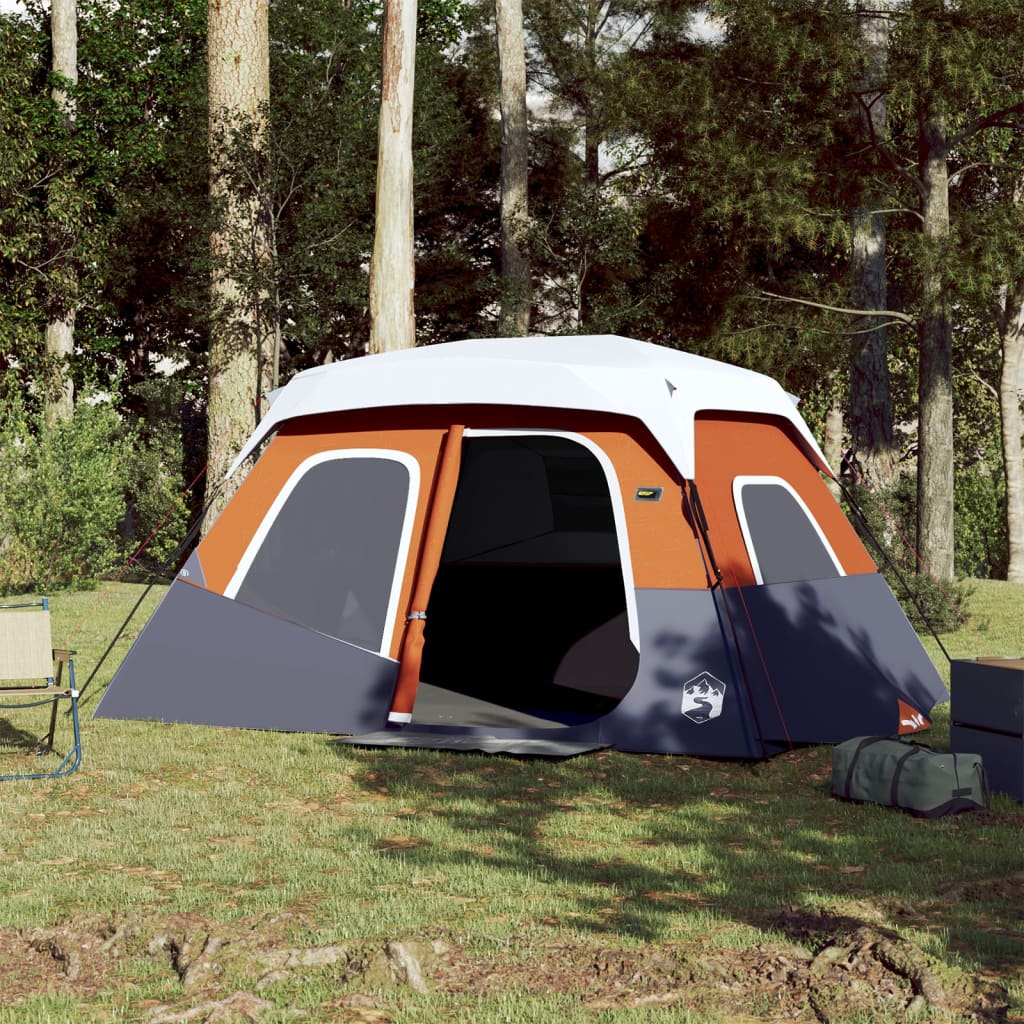 Tent met LED 6-persoons snelontgrendeling lichtgrijs en oranje is nu te koop bij PeponiXL, paradijselijk wonen!