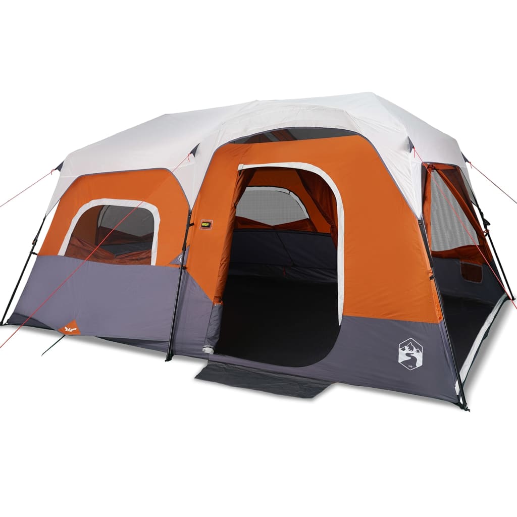 Tent 9-persoons waterdicht met LED lichtgrijs en oranje is nu te koop bij PeponiXL, paradijselijk wonen!