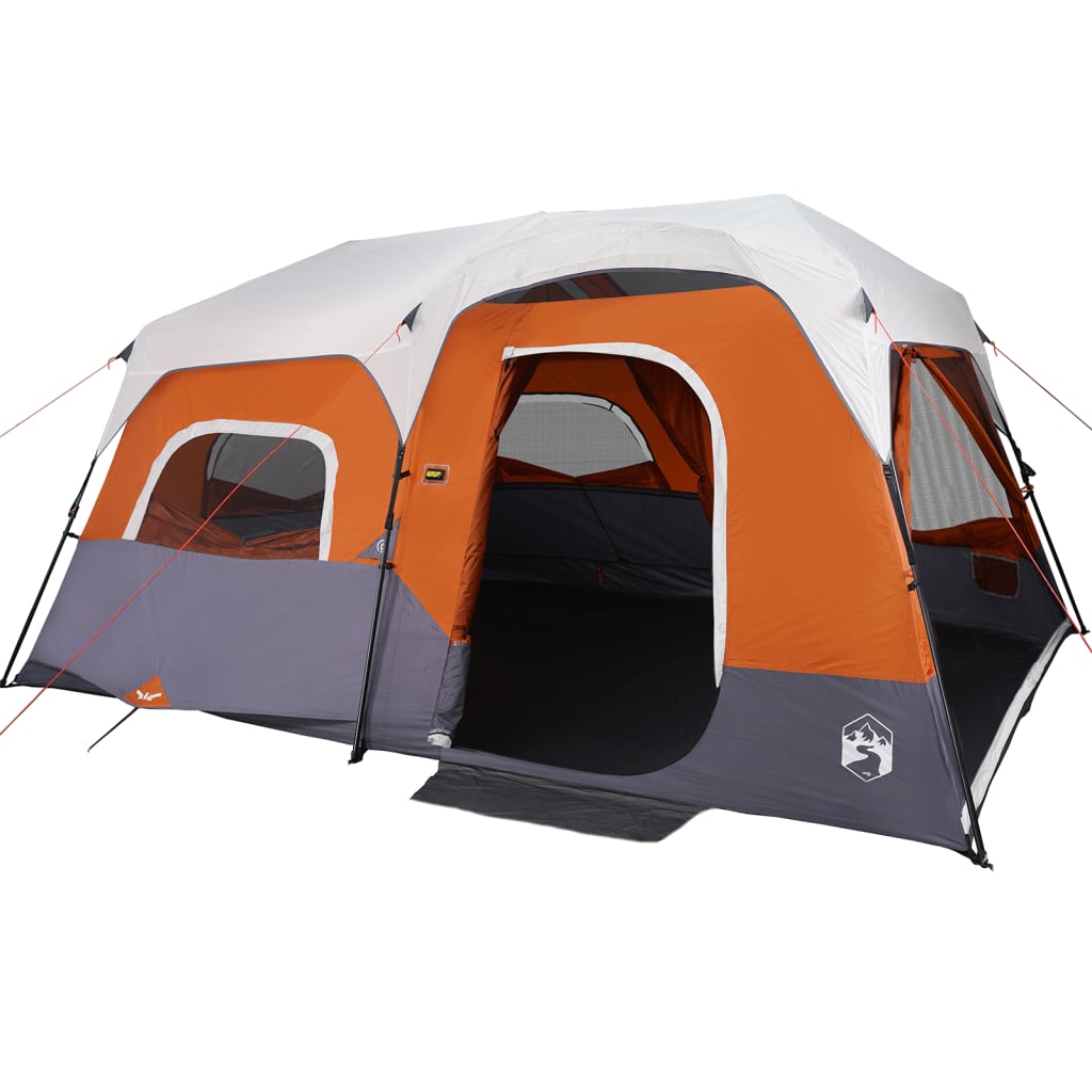 Tent 9-persoons waterdicht met LED lichtgrijs en oranje is nu te koop bij PeponiXL, paradijselijk wonen!