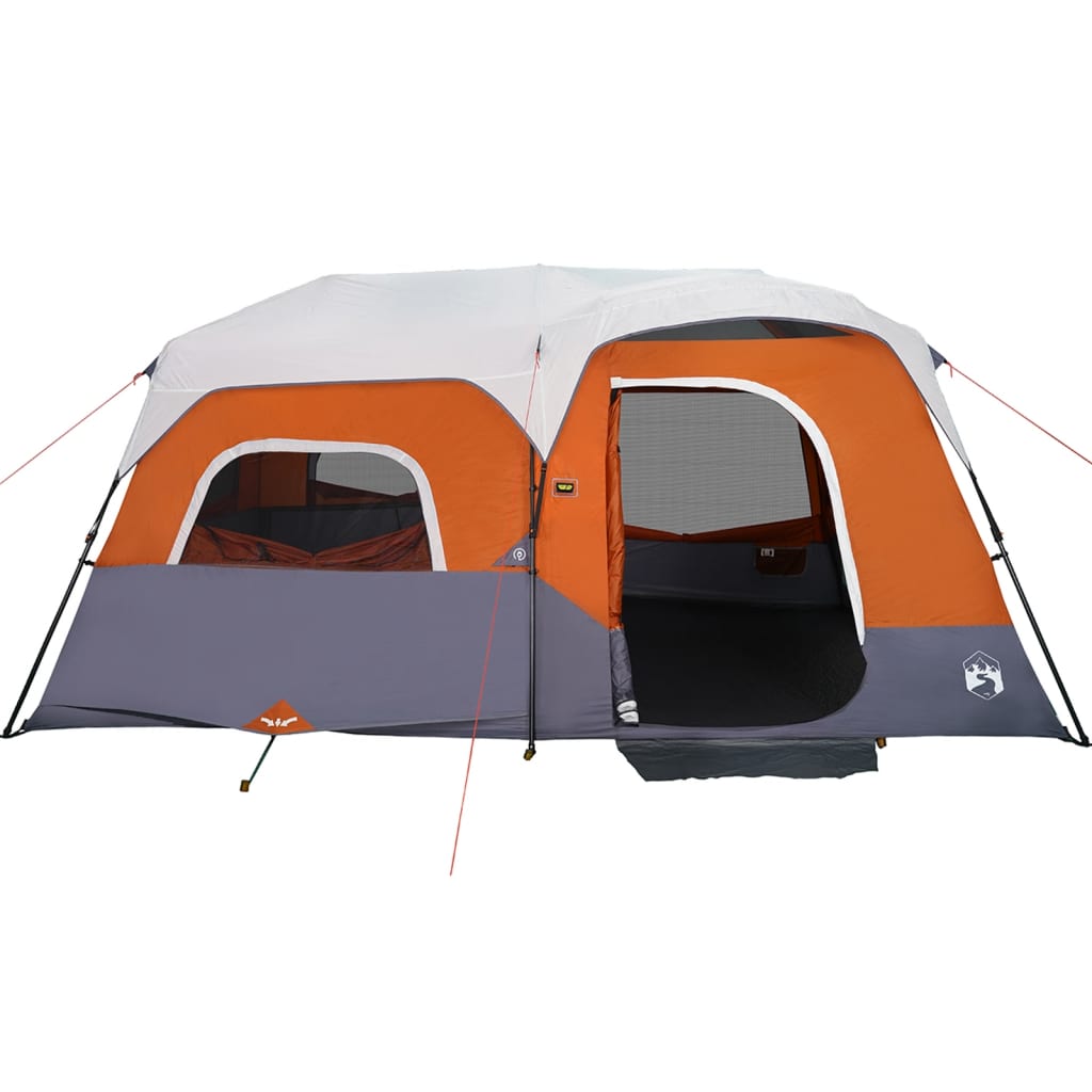 Tent 9-persoons waterdicht met LED lichtgrijs en oranje is nu te koop bij PeponiXL, paradijselijk wonen!