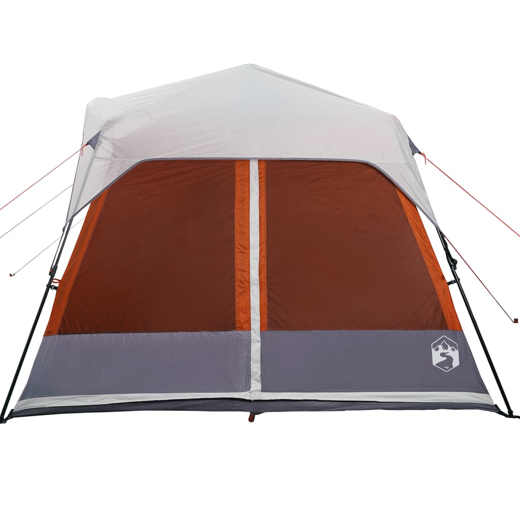 Tent 9-persoons waterdicht met LED lichtgrijs en oranje is nu te koop bij PeponiXL, paradijselijk wonen!