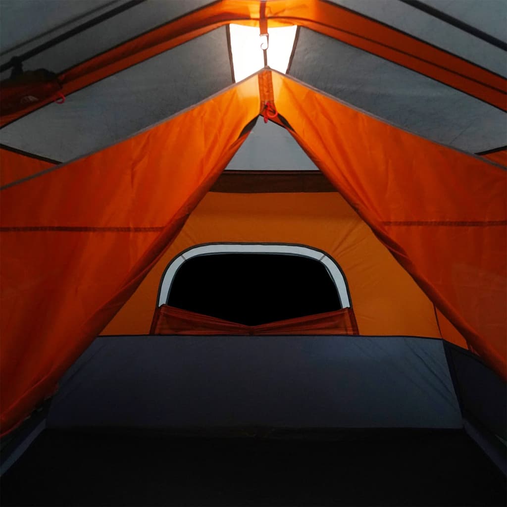 Tent 9-persoons waterdicht met LED lichtgrijs en oranje is nu te koop bij PeponiXL, paradijselijk wonen!