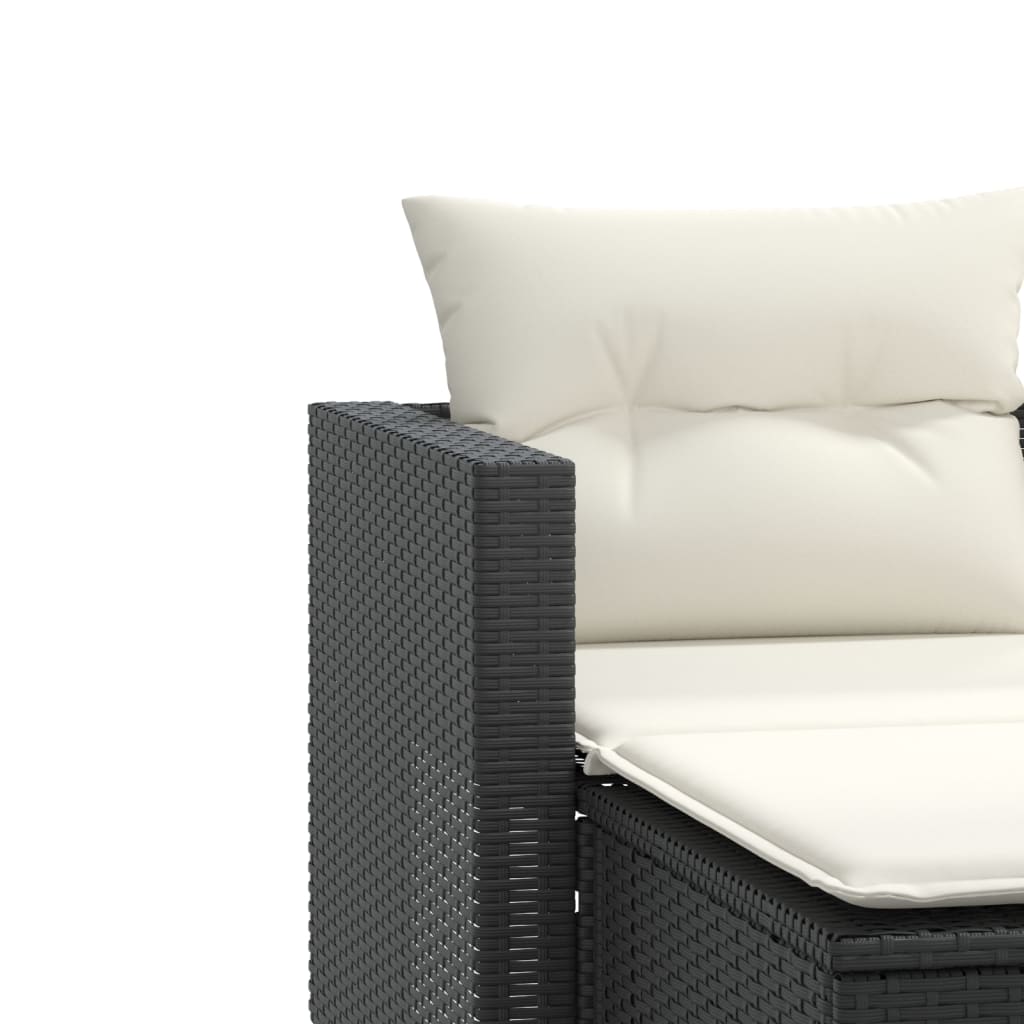 Tuinbank 2-zits met voetenbanken poly rattan zwart is nu te koop bij PeponiXL, paradijselijk wonen!