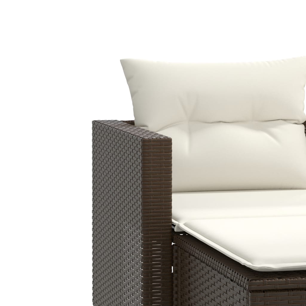 Tuinbank 2-zits met voetenbanken poly rattan bruin is nu te koop bij PeponiXL, paradijselijk wonen!