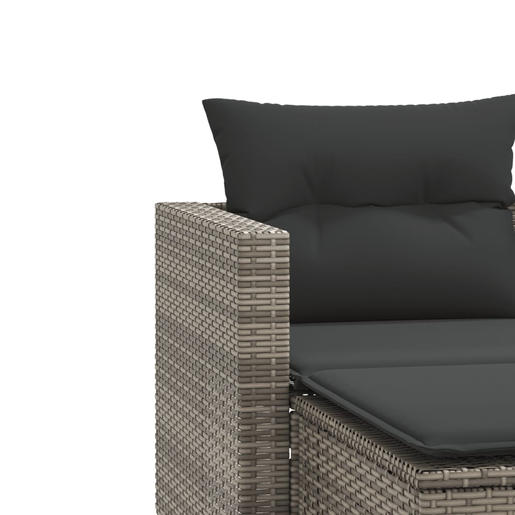 Tuinbank 2-zits met voetenbanken poly rattan grijs is nu te koop bij PeponiXL, paradijselijk wonen!