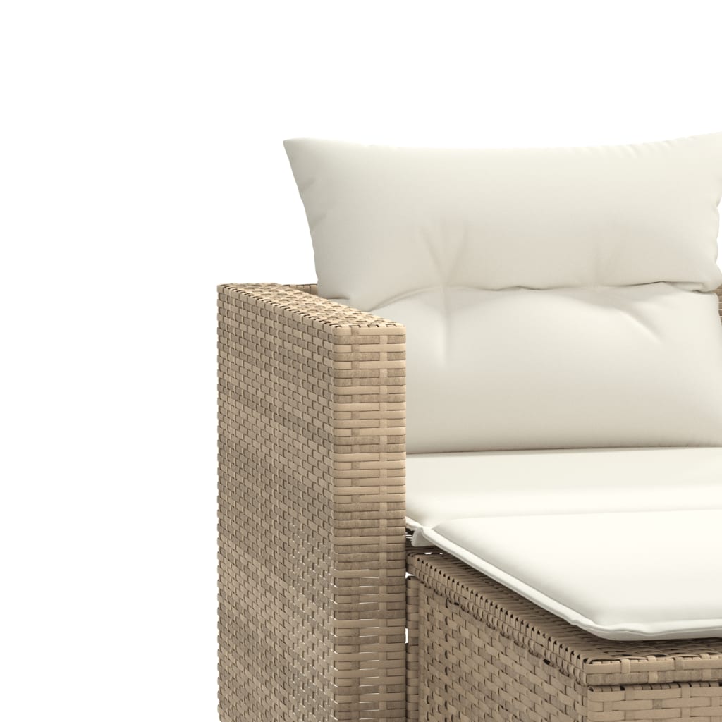 Tuinbank 2-zits met voetenbanken poly rattan beige is nu te koop bij PeponiXL, paradijselijk wonen!